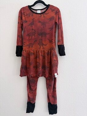 Ready Set Romper geometric dinosaur pattern kids bamboo outfit Size 2-3T pajama